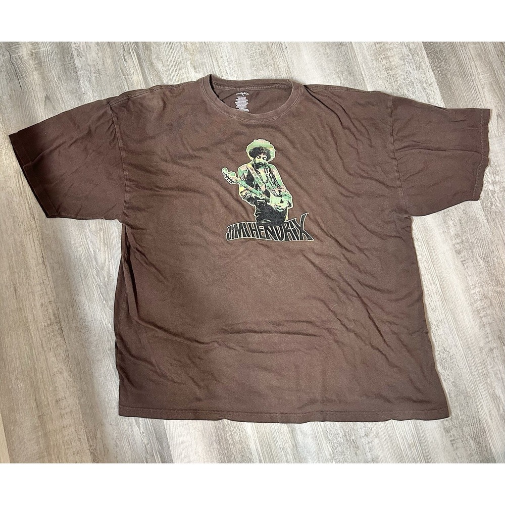 Jimi Hendrix With Guitar Band Graphic Velvet T Shirt Size Men's 2XL Tall Men's
